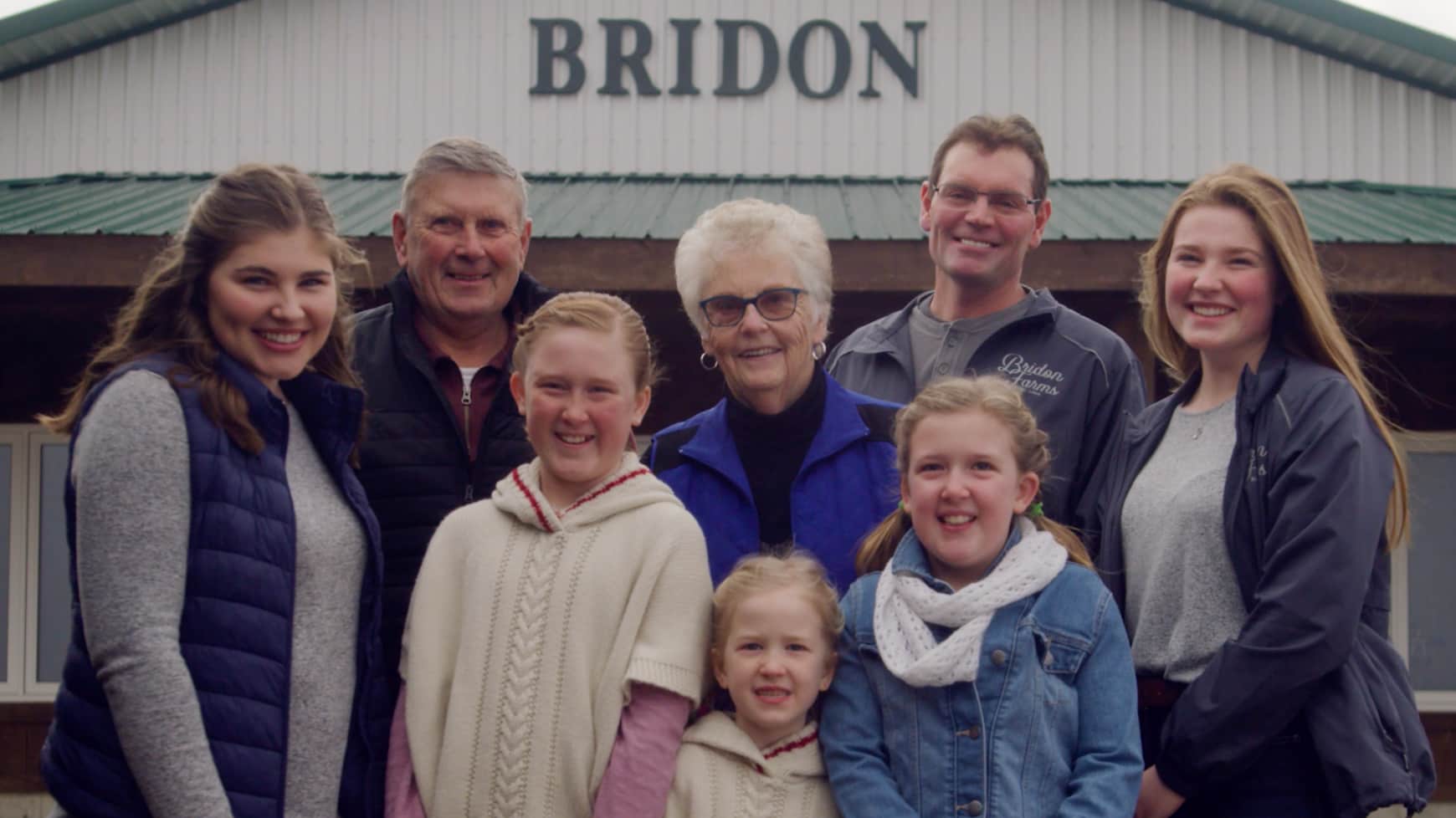 The Sayles family at their dairy farm