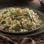 Lemon Asparagus Fettuccine with Smoked Salmon - Milk