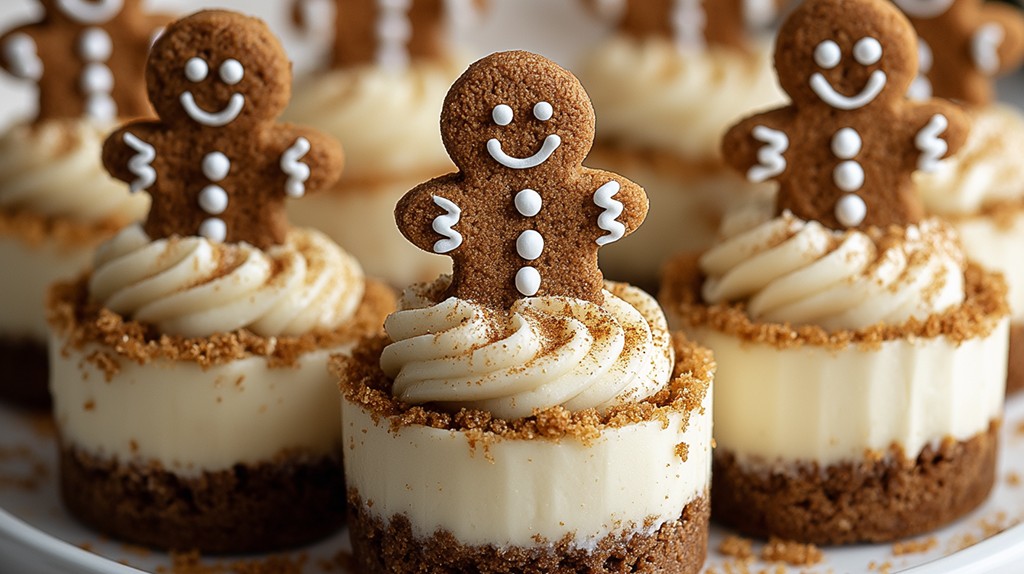 Holiday Gingerbread Cheesecake Cupcakes