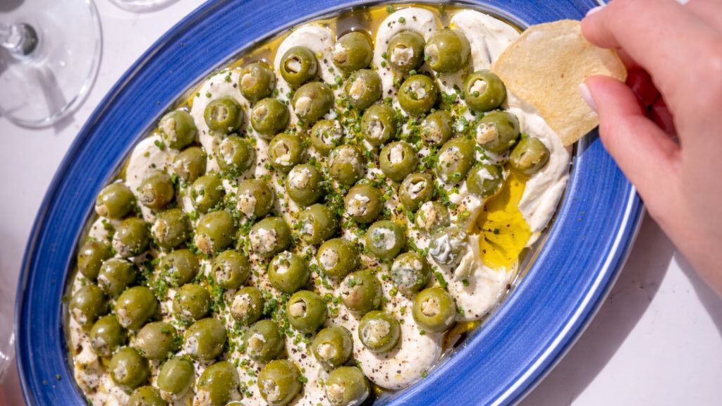 007 Martini-Inspired Blue Cheese Olive Dip