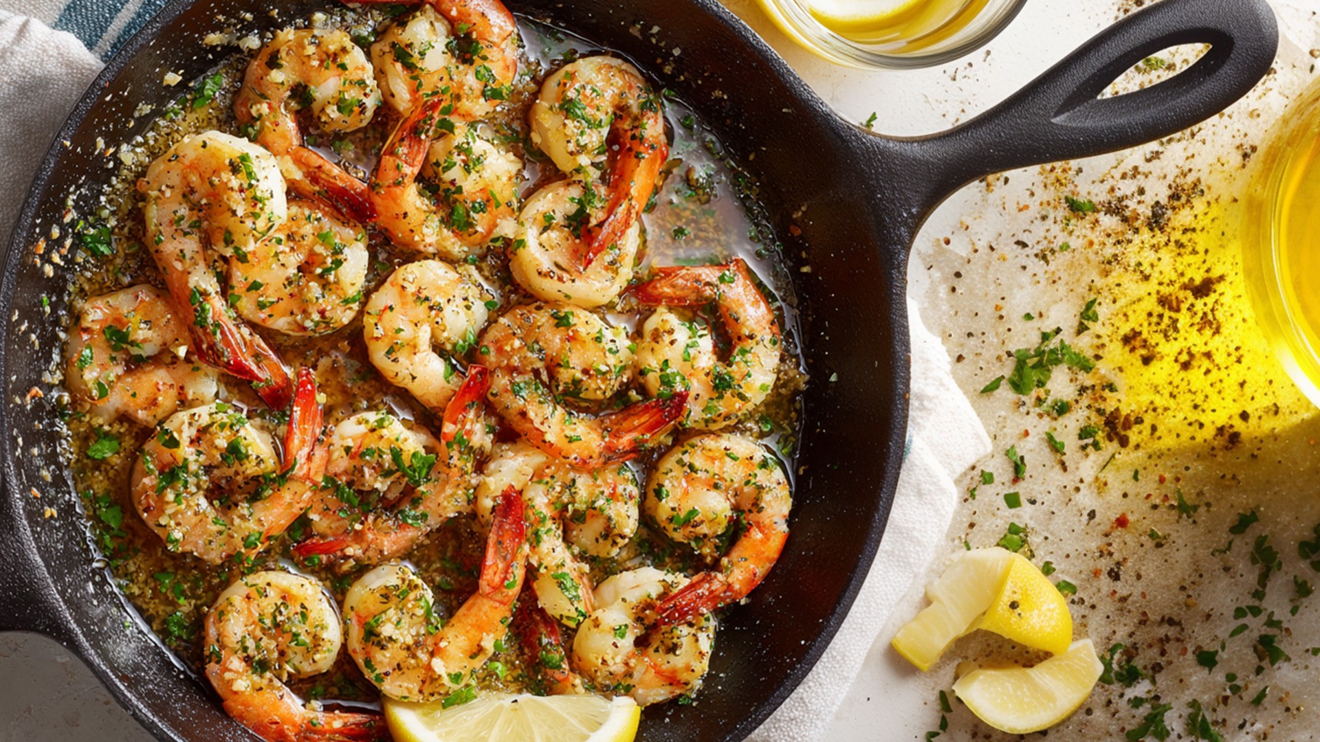 Garlic Butter Shrimp Skillet