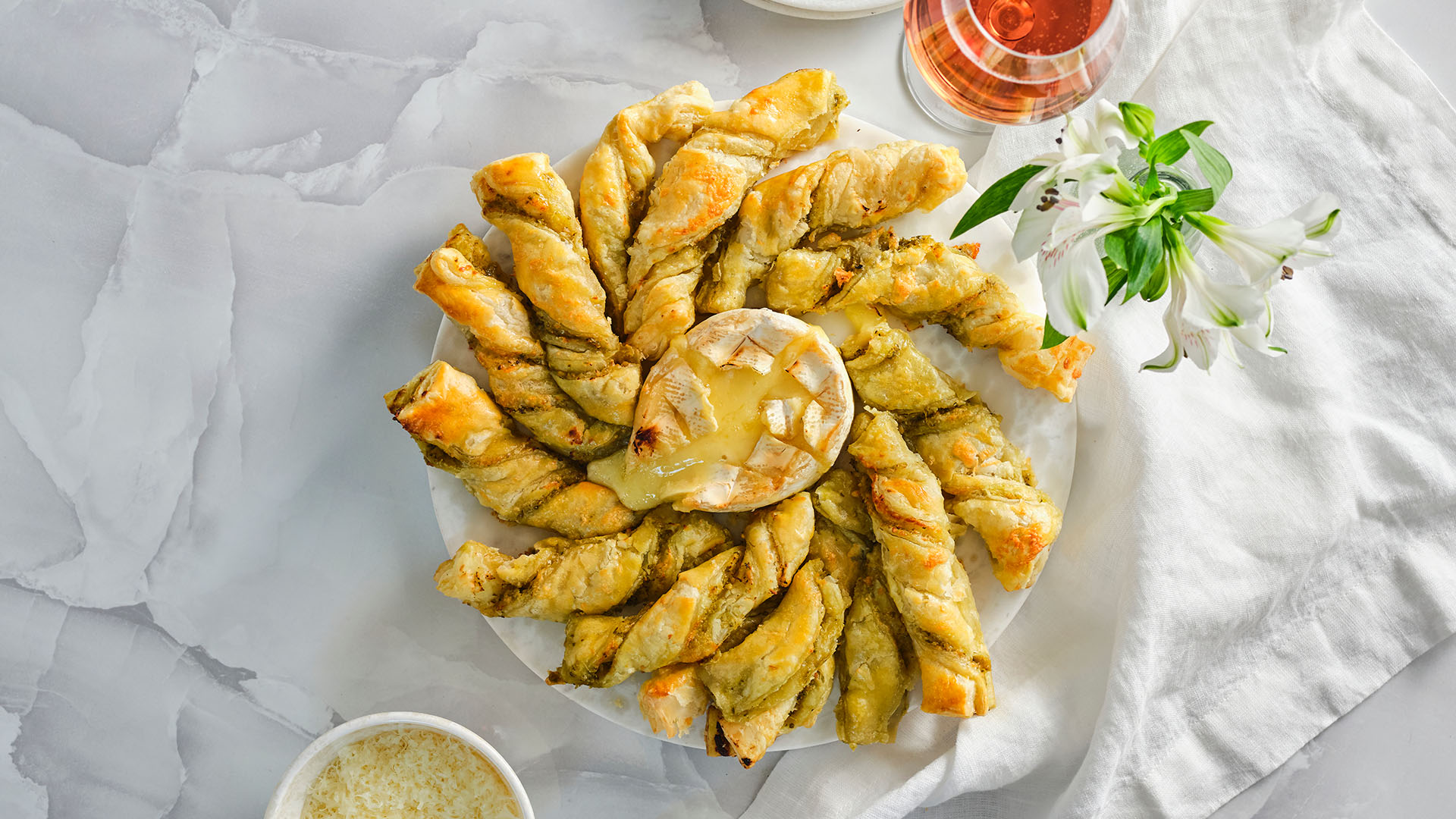 Camembert Pesto Pastry Twists