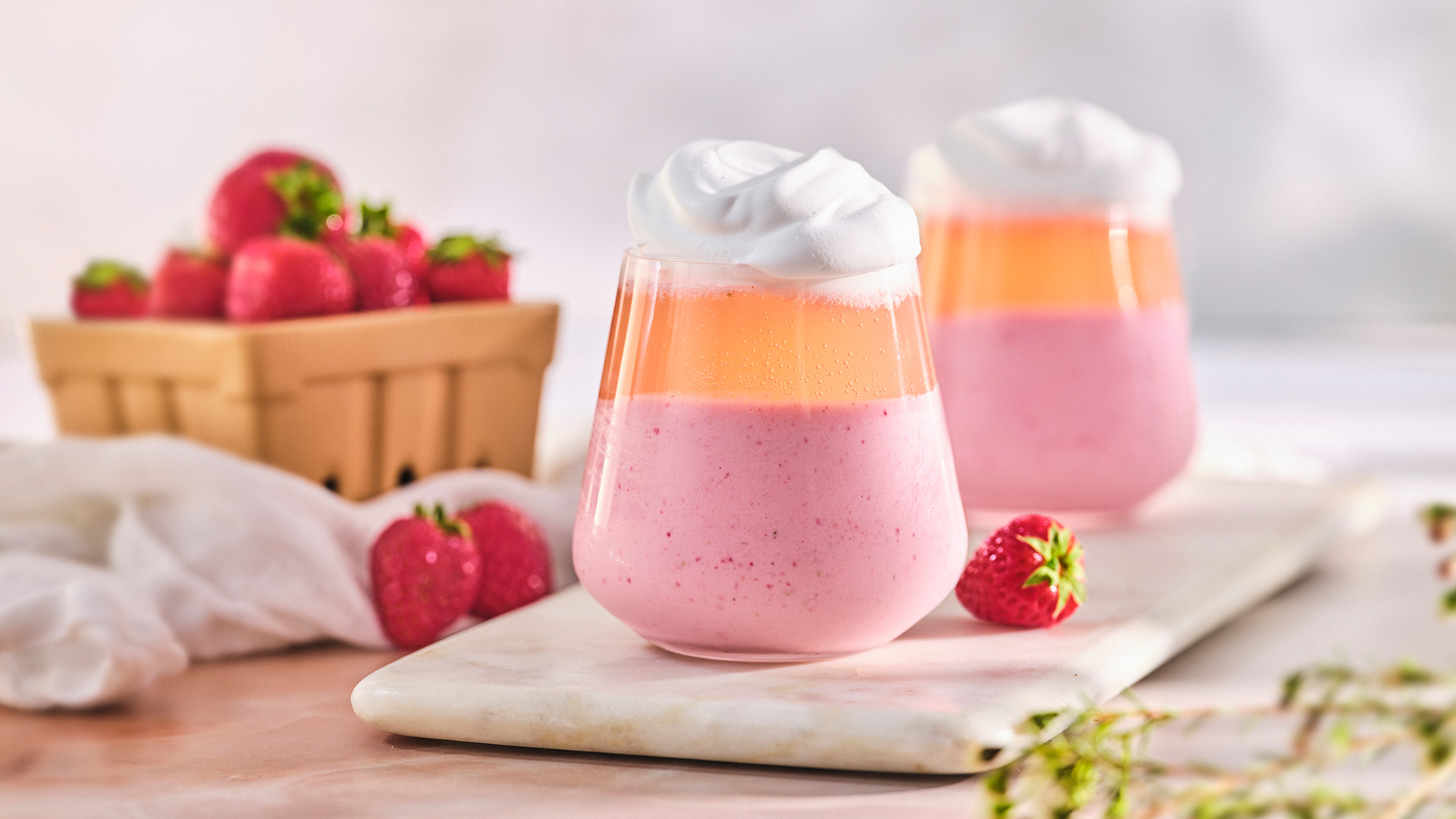 Strawberries and Cream Milkshake Cocktail