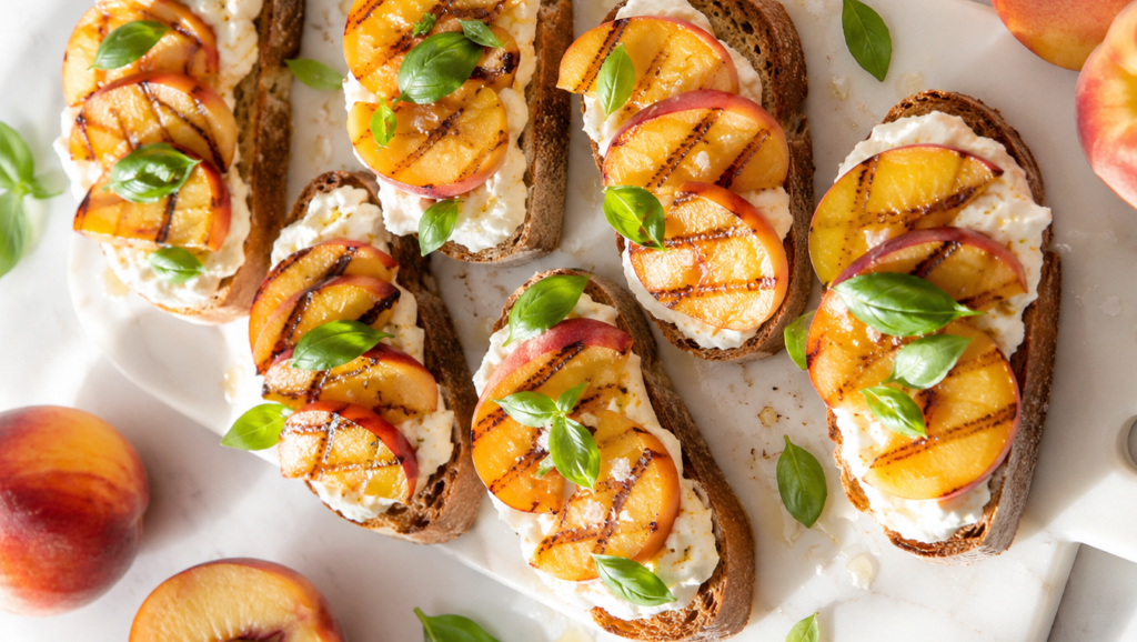 Grilled Peach Burrata Toast Board​